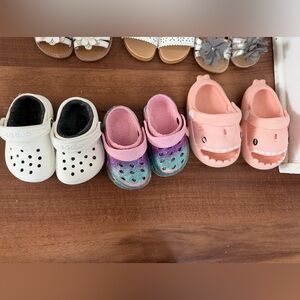 CROCS Kids Sandals - White, Pink, and Multicolor